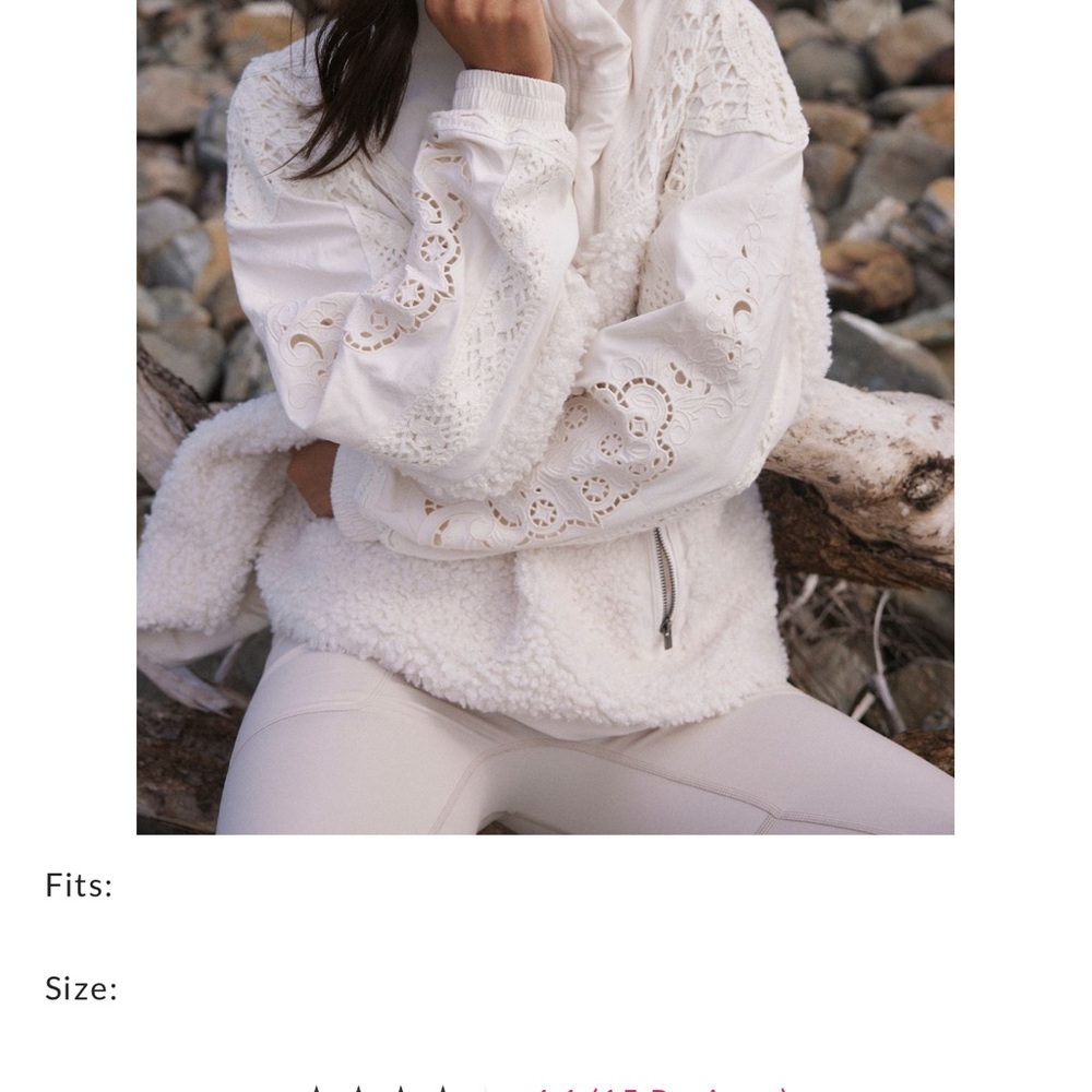 FP Movement White Teddy Jacket Cozy Minimalist Design